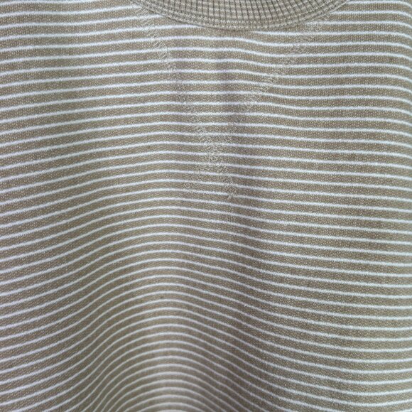 JACHS New York XXL Crew Neck Sweatshirt Tan White Stripes - Picture 3 of 4